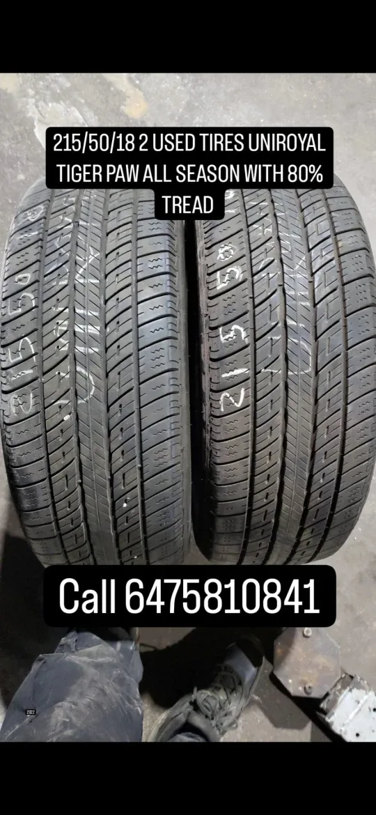 Uniroyal Tiger Paw 215/50/18 Used Tires