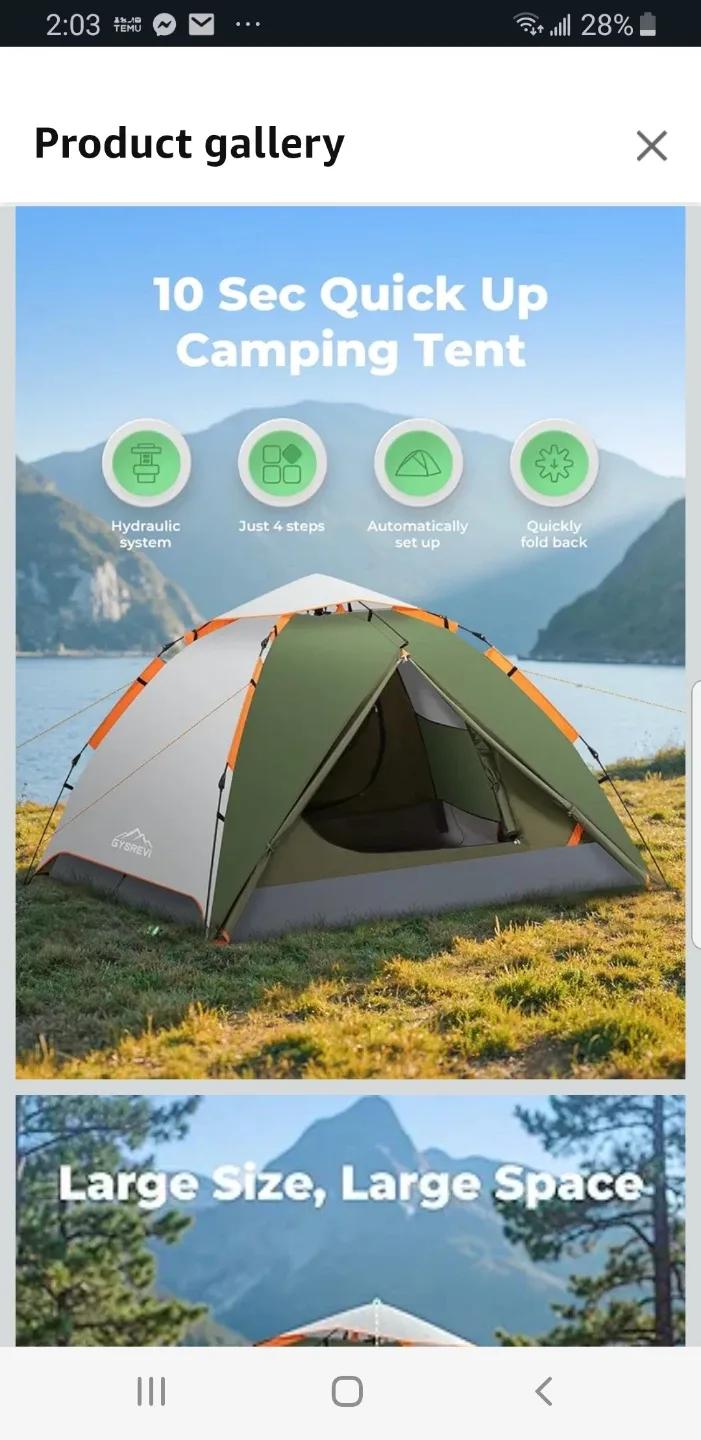 Gysrevi 3 person tent brand new thumbnail
