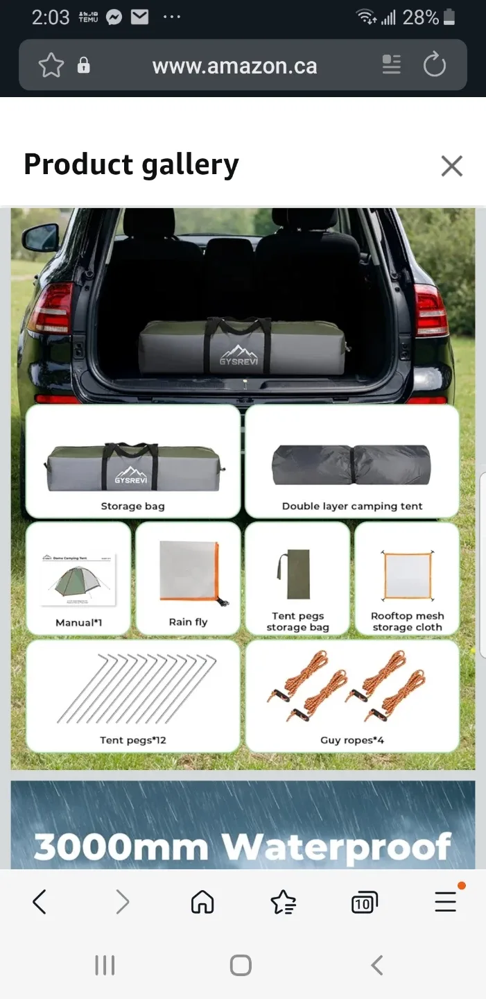 Gysrevi 3 person tent brand new image indicator(5)