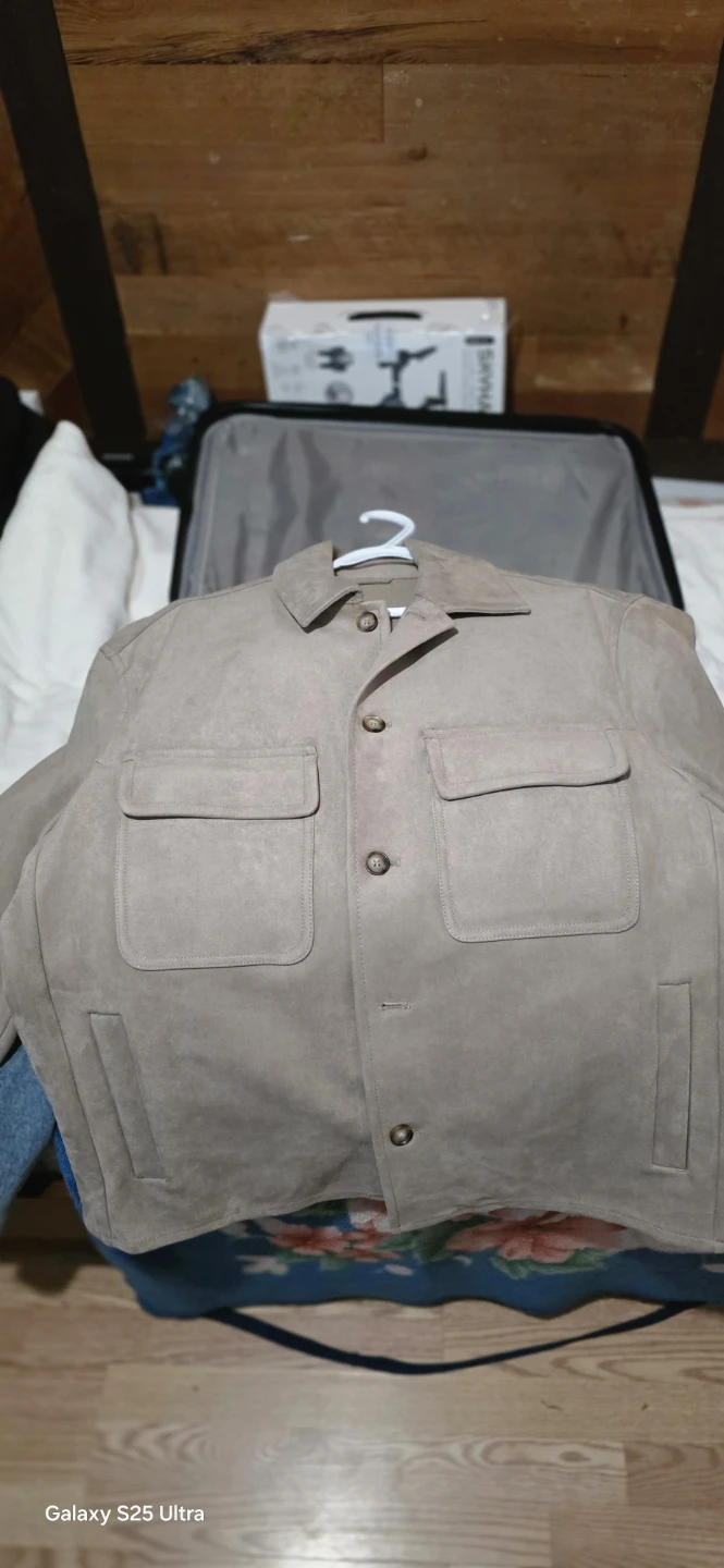 Tan Suede Button-Up Jacket
