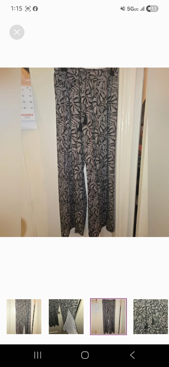 Stylish wide 1x sz women pants black and white color - photo 3