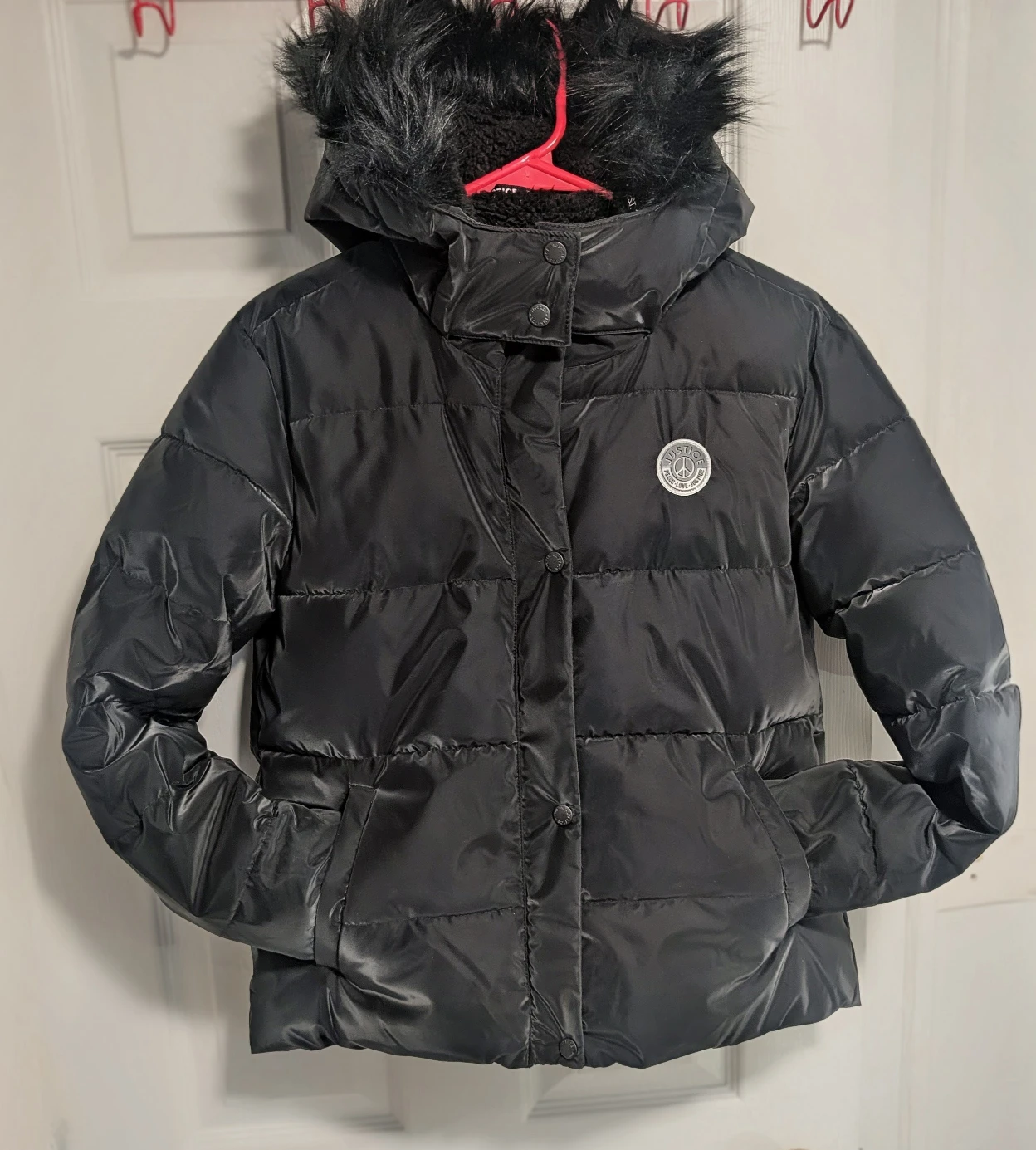 Girls, Justice Black Puffer Jacket (Size 12/14) - photo 2