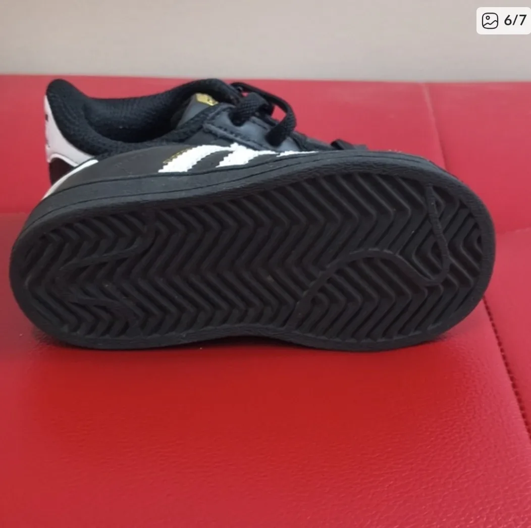 Adidas Superstar Black Toddler Shoes - Size 6K image indicator(2)