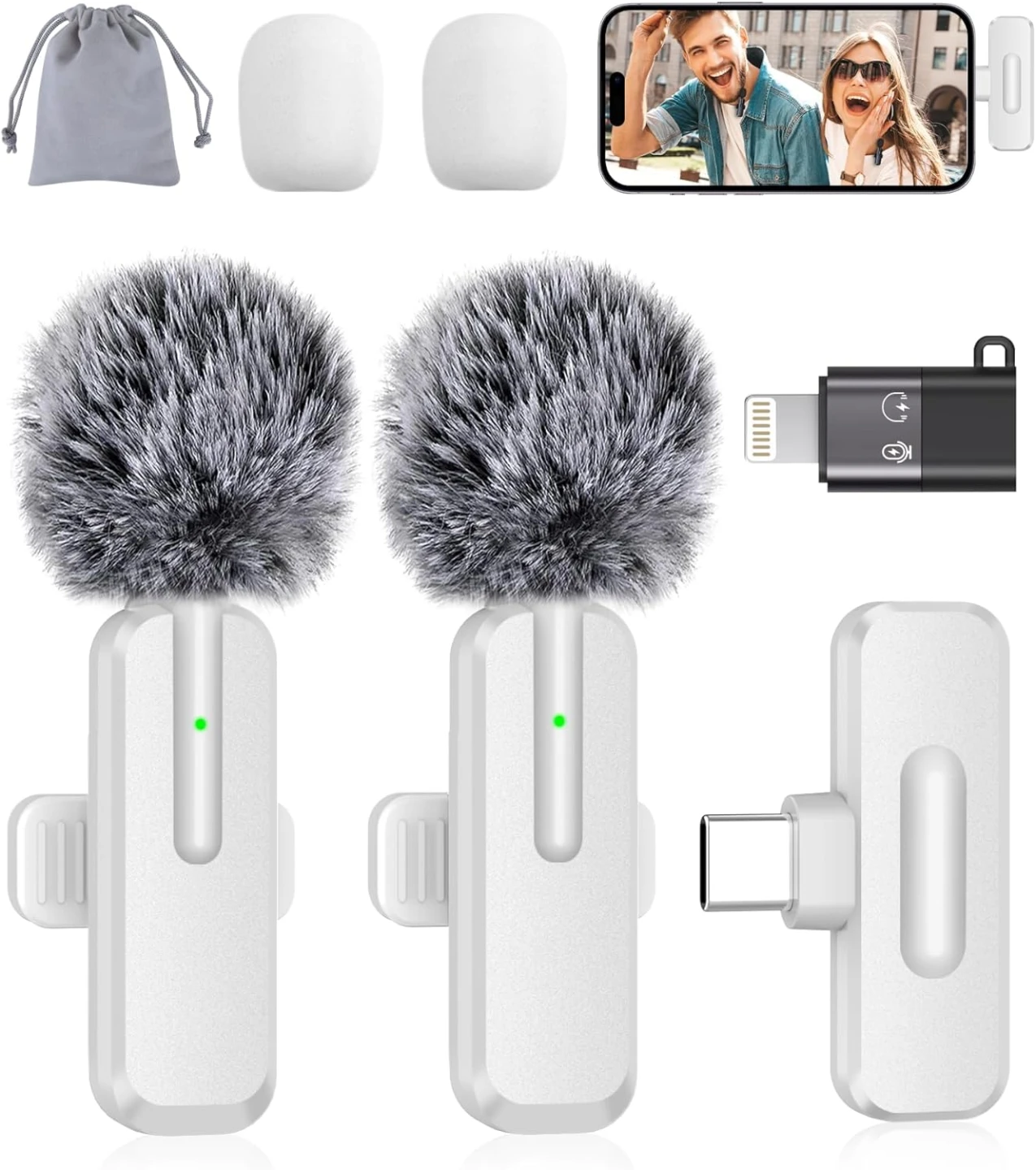 NEW 2pc Pack Wireless Mini Microphone for iPhone