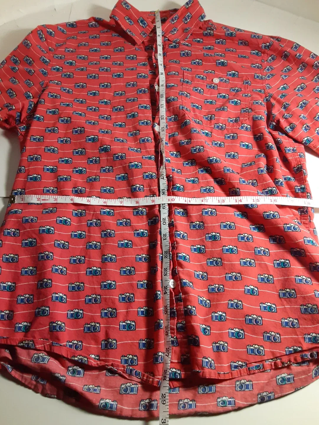 Dcode - Short Sleeve Camera Pattern Button-Up Shirt | S: LG image indicator(5)