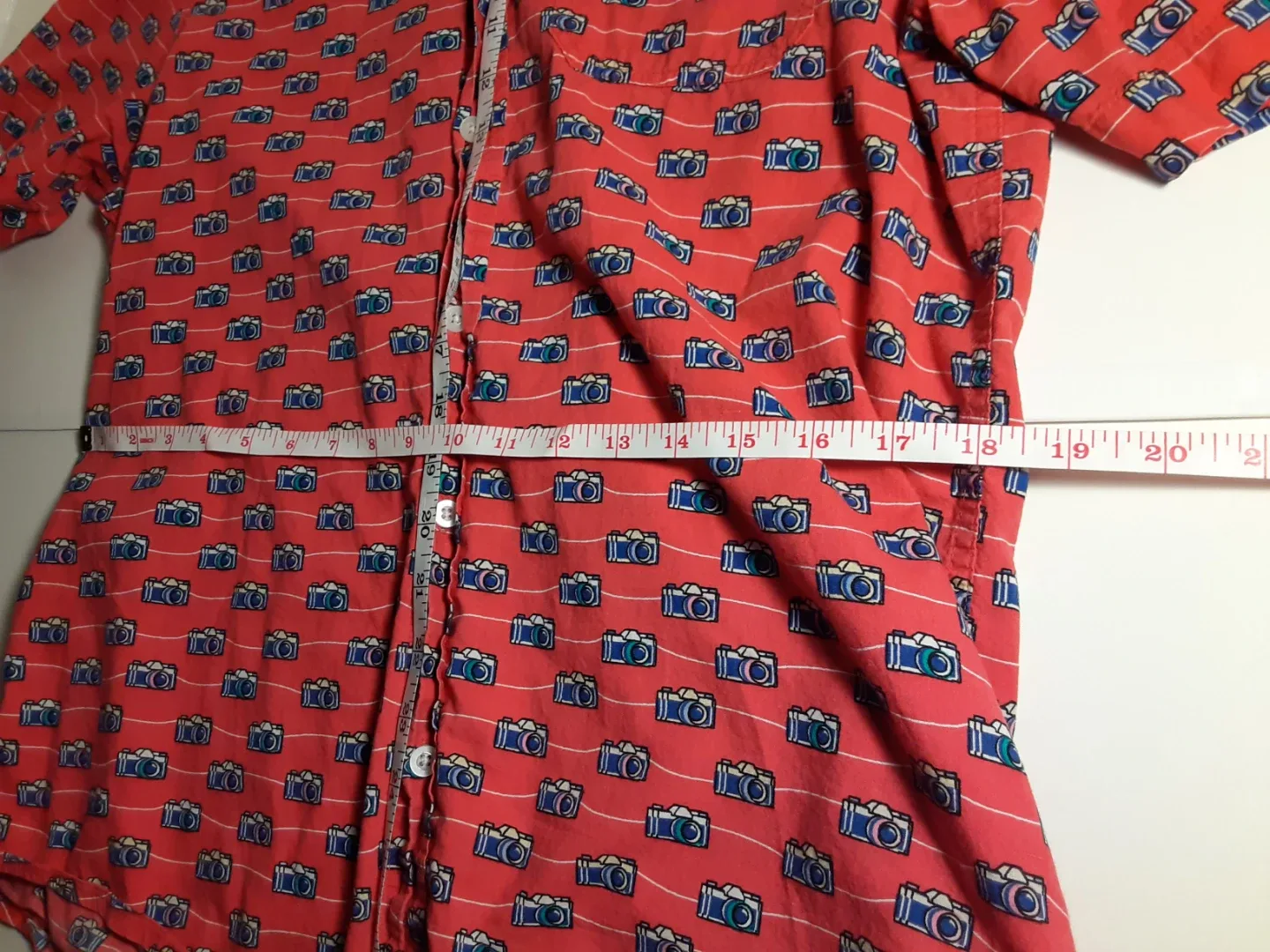 Dcode - Short Sleeve Camera Pattern Button-Up Shirt | S: LG image indicator(6)