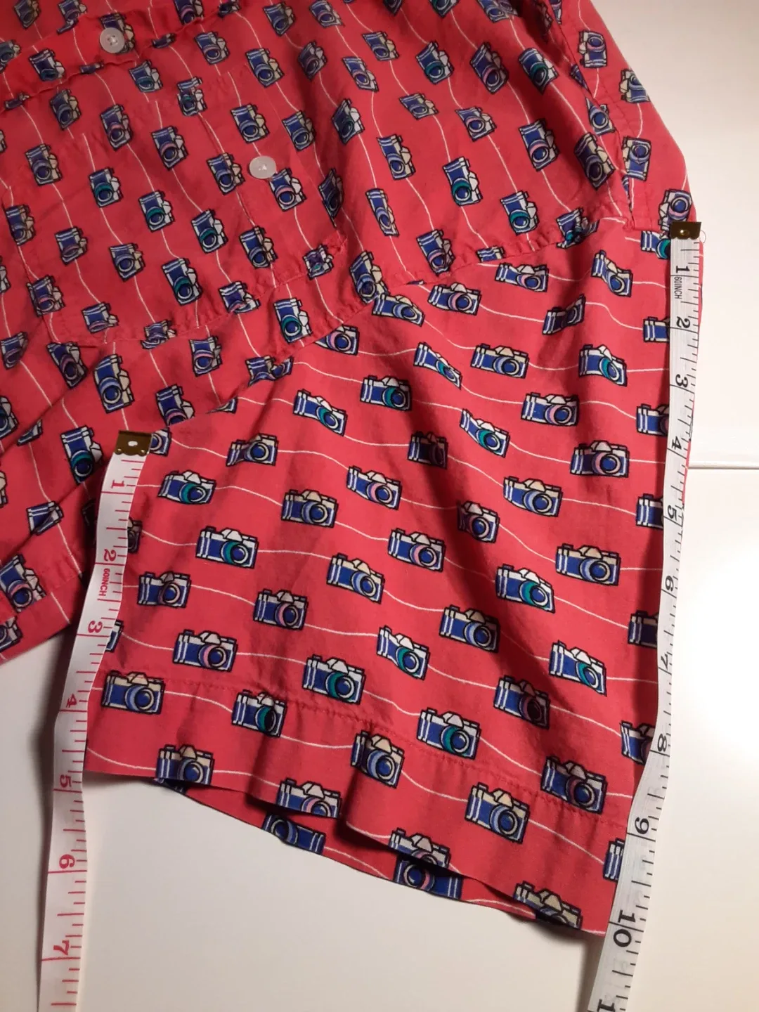 Dcode - Short Sleeve Camera Pattern Button-Up Shirt | S: LG image indicator(7)