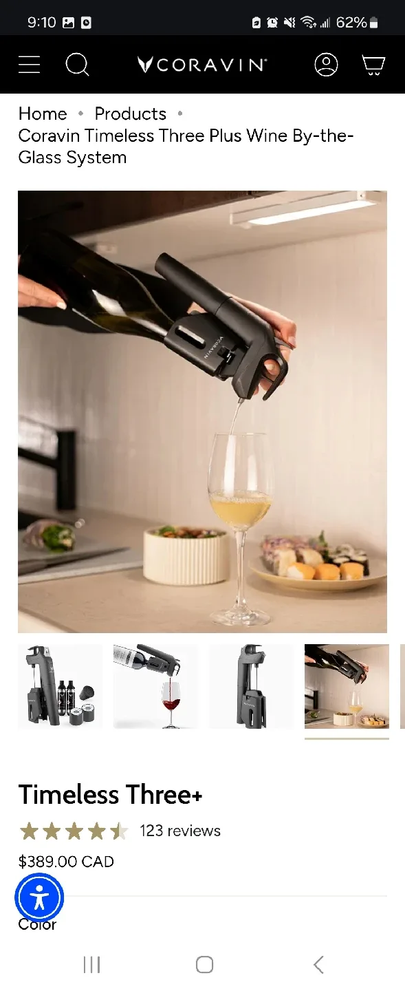 Coravin Timeless Three+ pour wine without removing the cork image indicator(2)