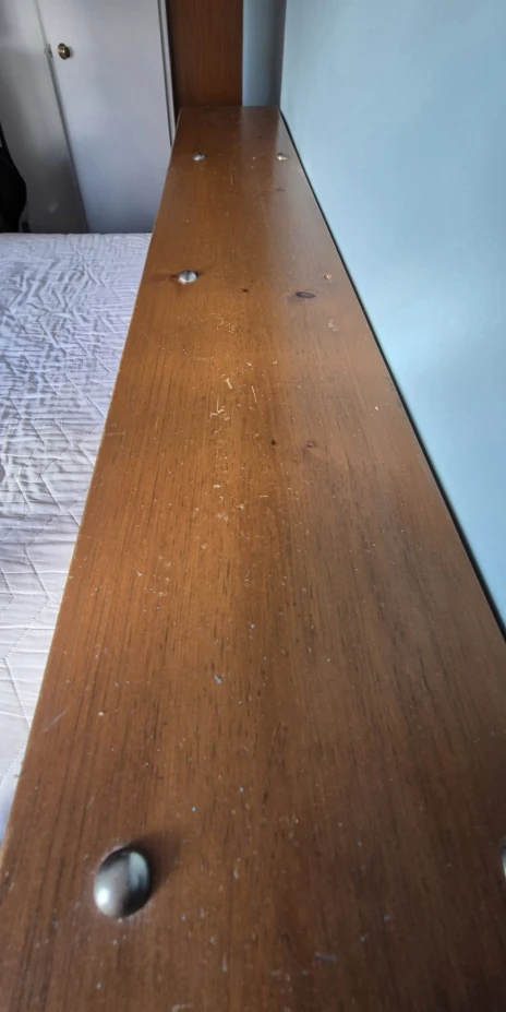 Wooden Headboard with Shelves - photo 2