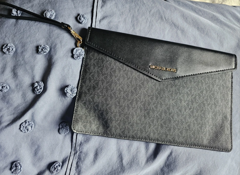Michael Kors Black Leather Wristlet
