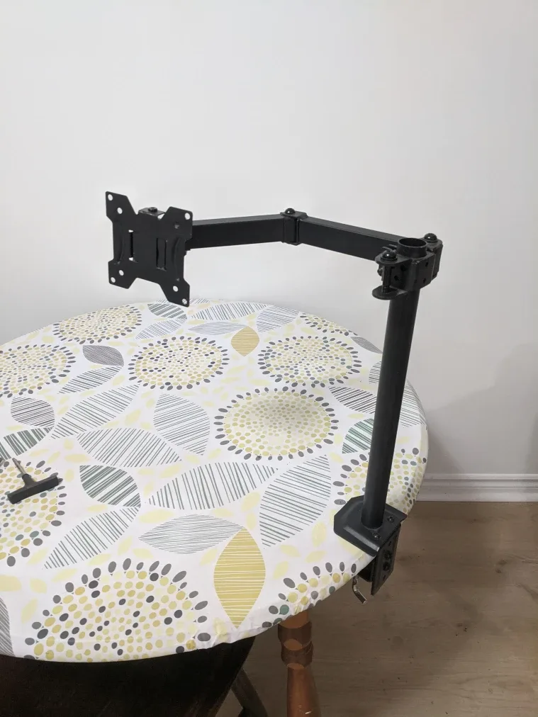 Black Adjustable Monitor Desk Mount image indicator(2)