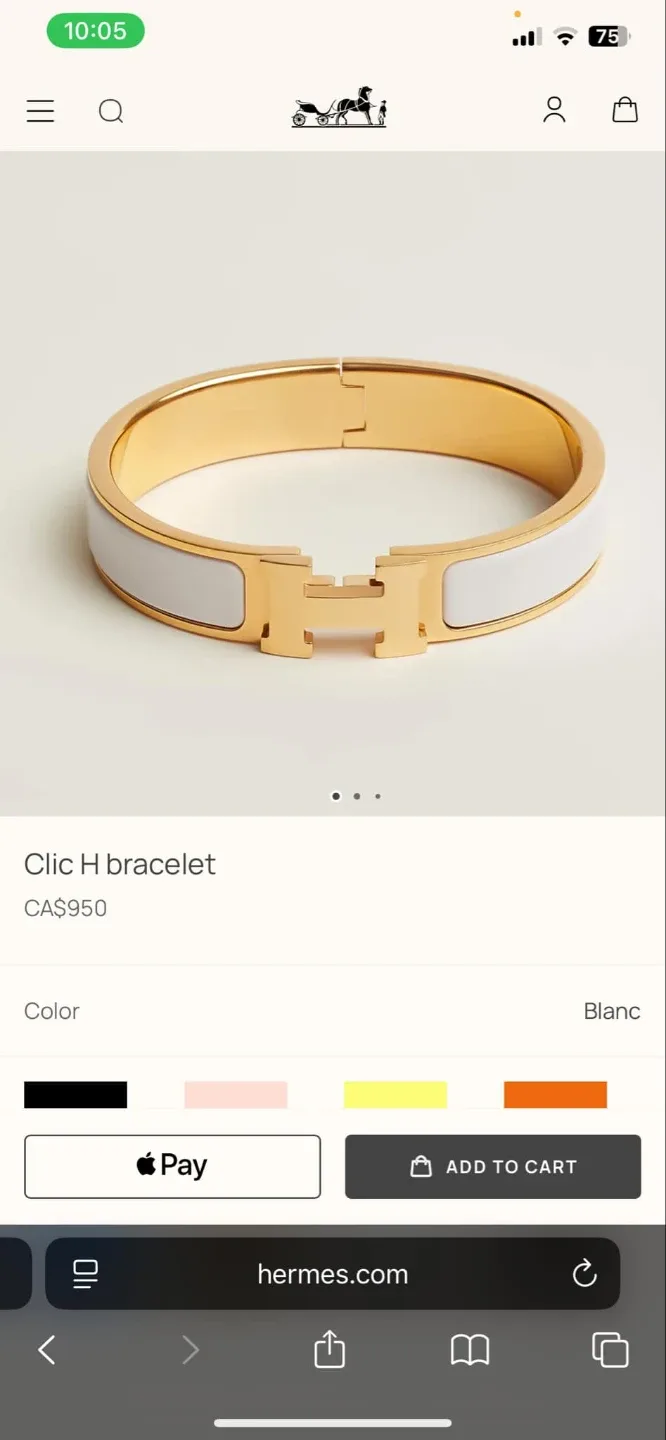 Hermès Clic H Bracelet - Gold & White image indicator(3)