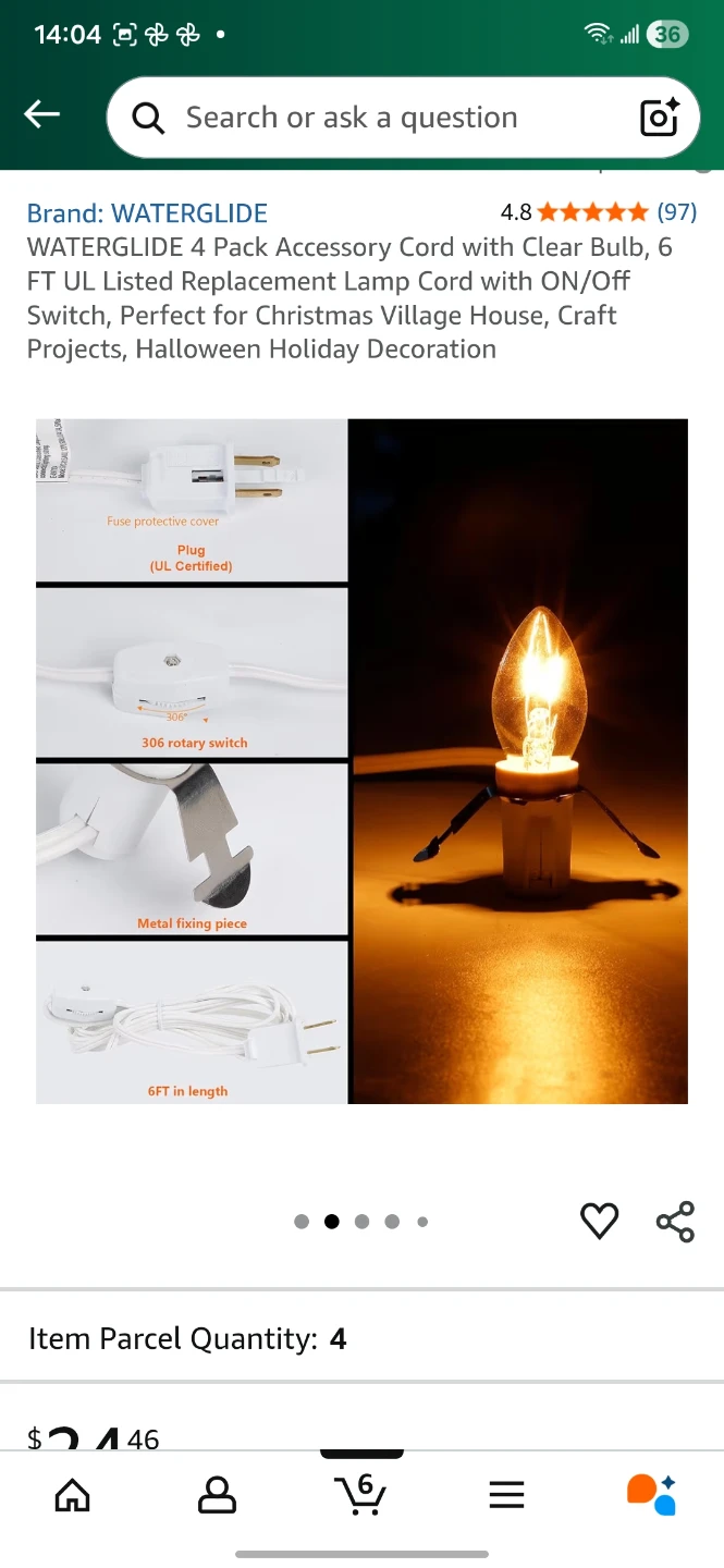 WATERGLIDE  Accessory Cord with 10  Clear Bulb - photo 4