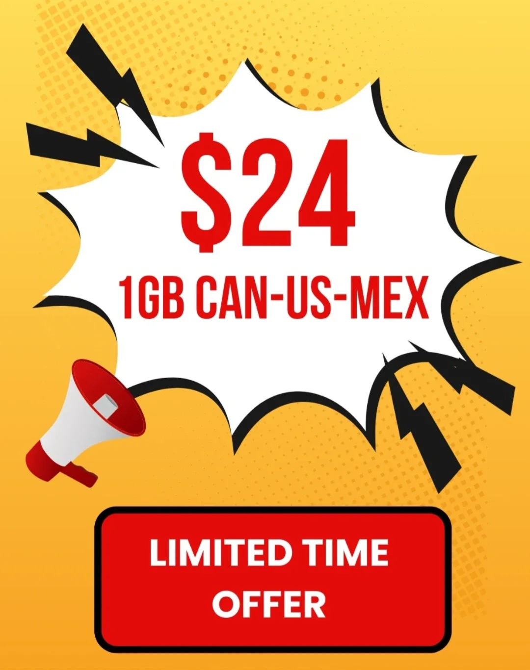 Telus $24 1GB CAN-US-MEX Data Plan