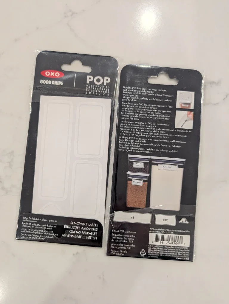 Brand new OXO POP Removable Labels image indicator(2)
