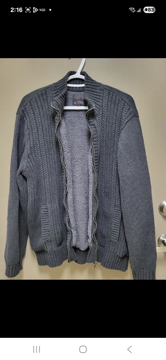 ​Emanuel Ungaro Men's L, Full-Zip Cable Knit Cardigan Sweater image indicator(2)