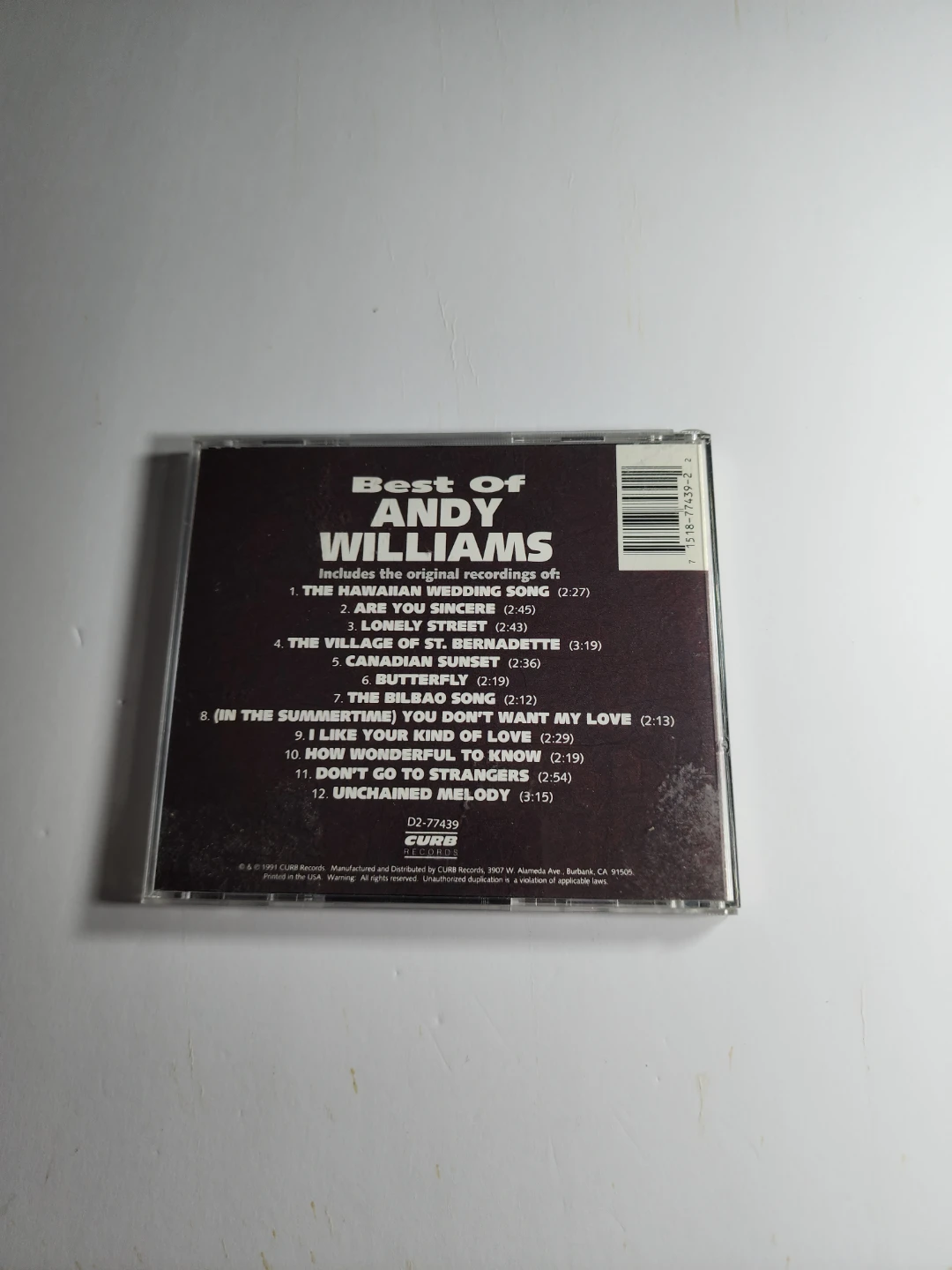 Best of Andy Williams CD - photo 2