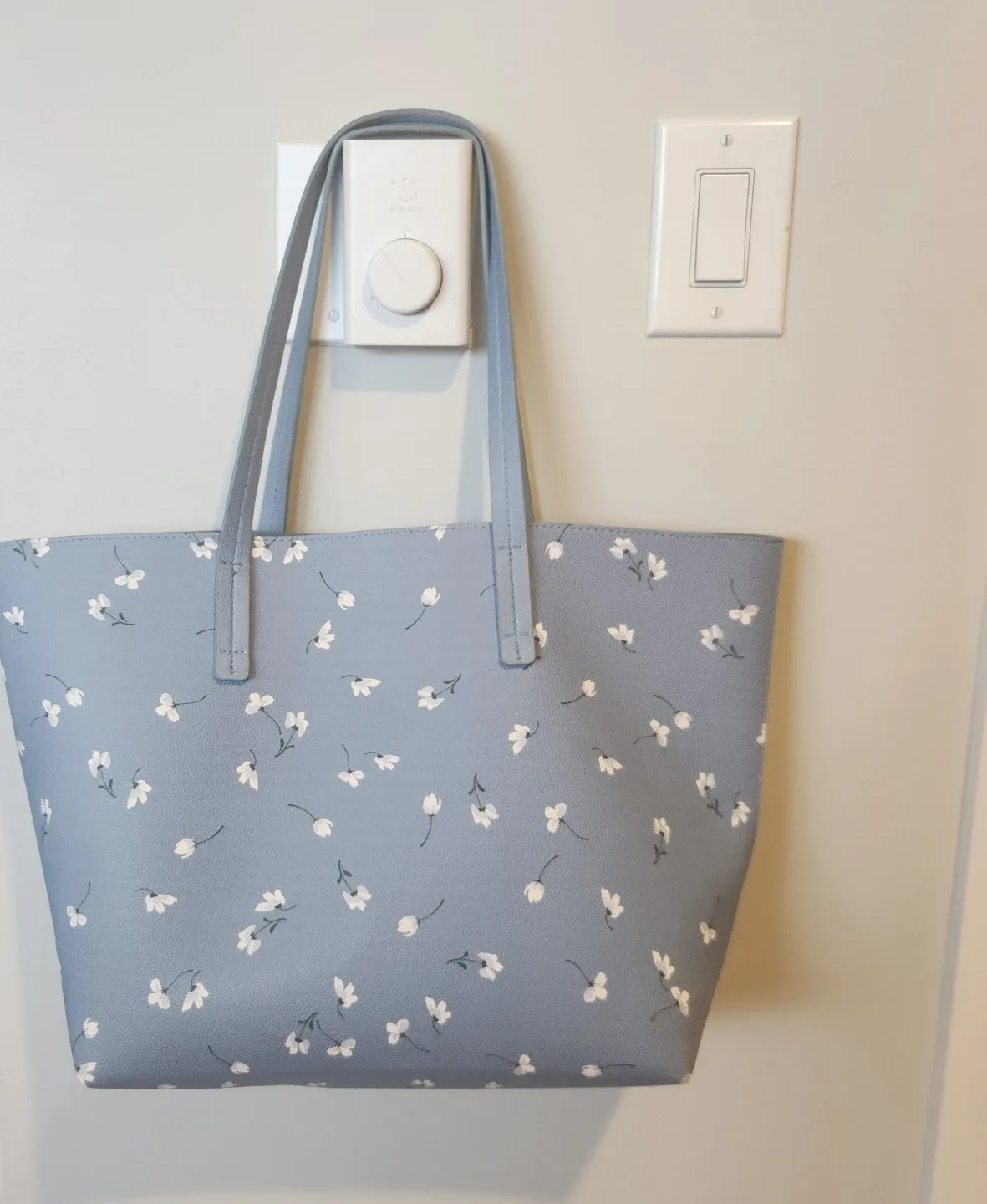 Indigo Floral Tote Bag - Light Blue thumbnail
