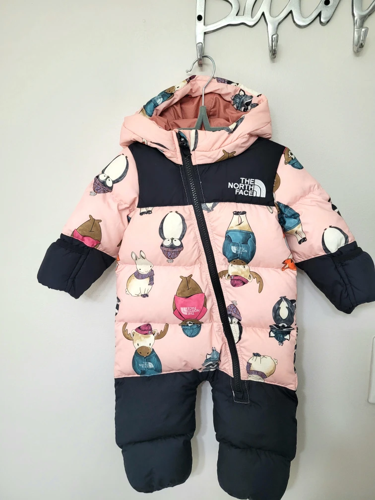 The North Face Baby Snowsuit Pink Animal Print