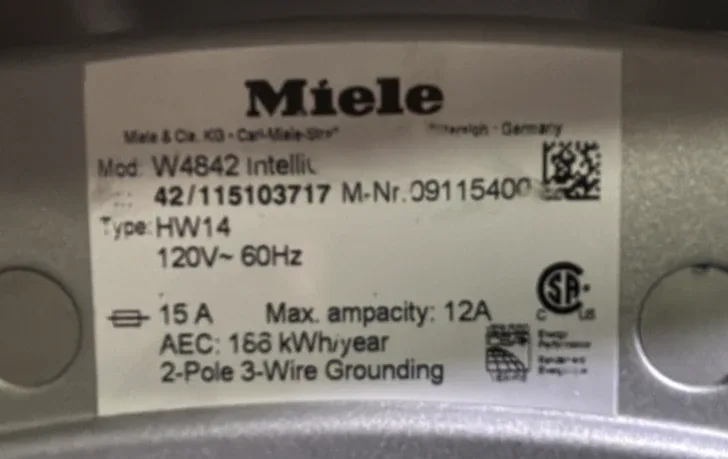 Miele W4842 White 27" Front Load Washer image indicator(5)