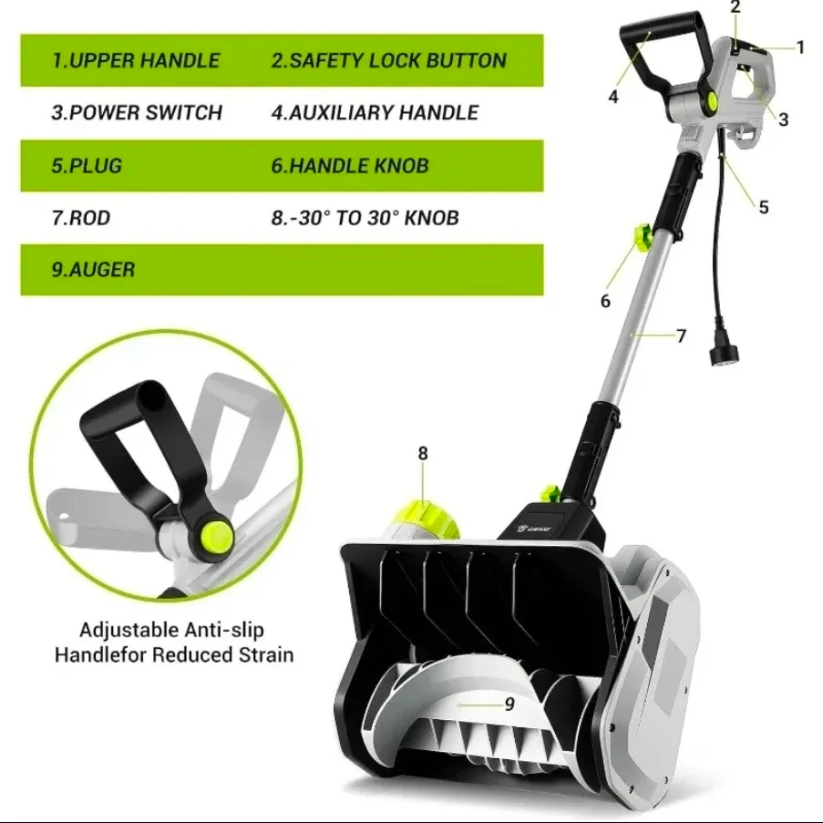 DEKO Electric Snow Shovel - 14" Clearing Width image indicator(3)