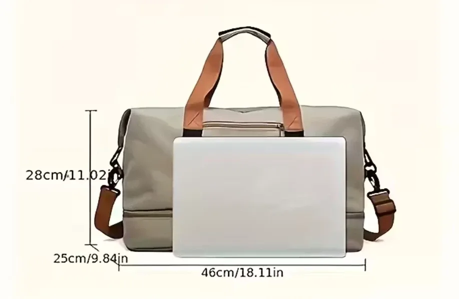 NEW Large Capacity Unisex Duffle Bag, Grey image indicator(9)