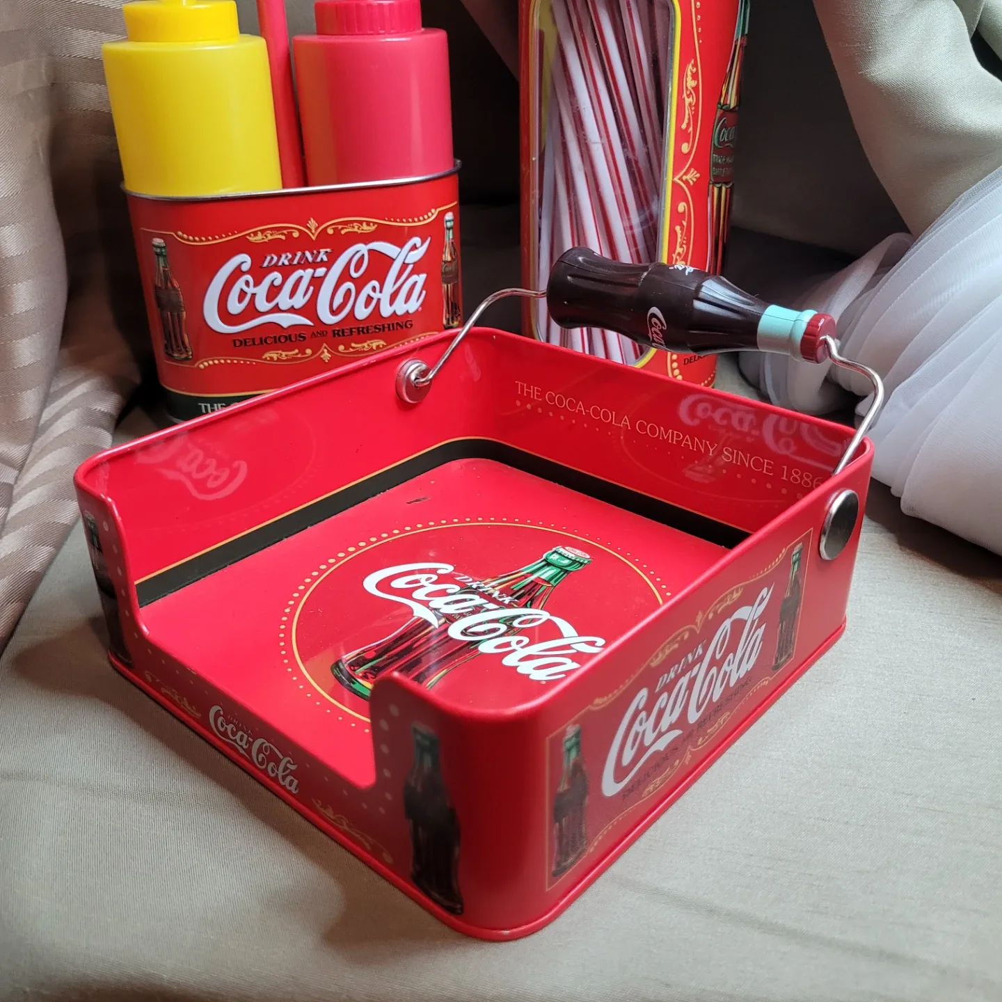Lot of 3 Collectible Coca-Cola Tin Items... image indicator(7)