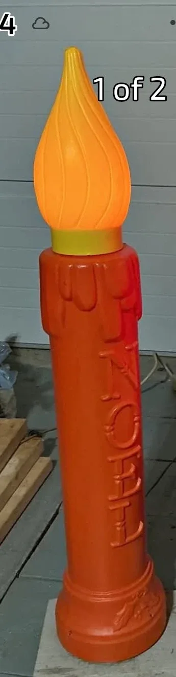 Vintage Blow Mold Santa & Candle image indicator(4)