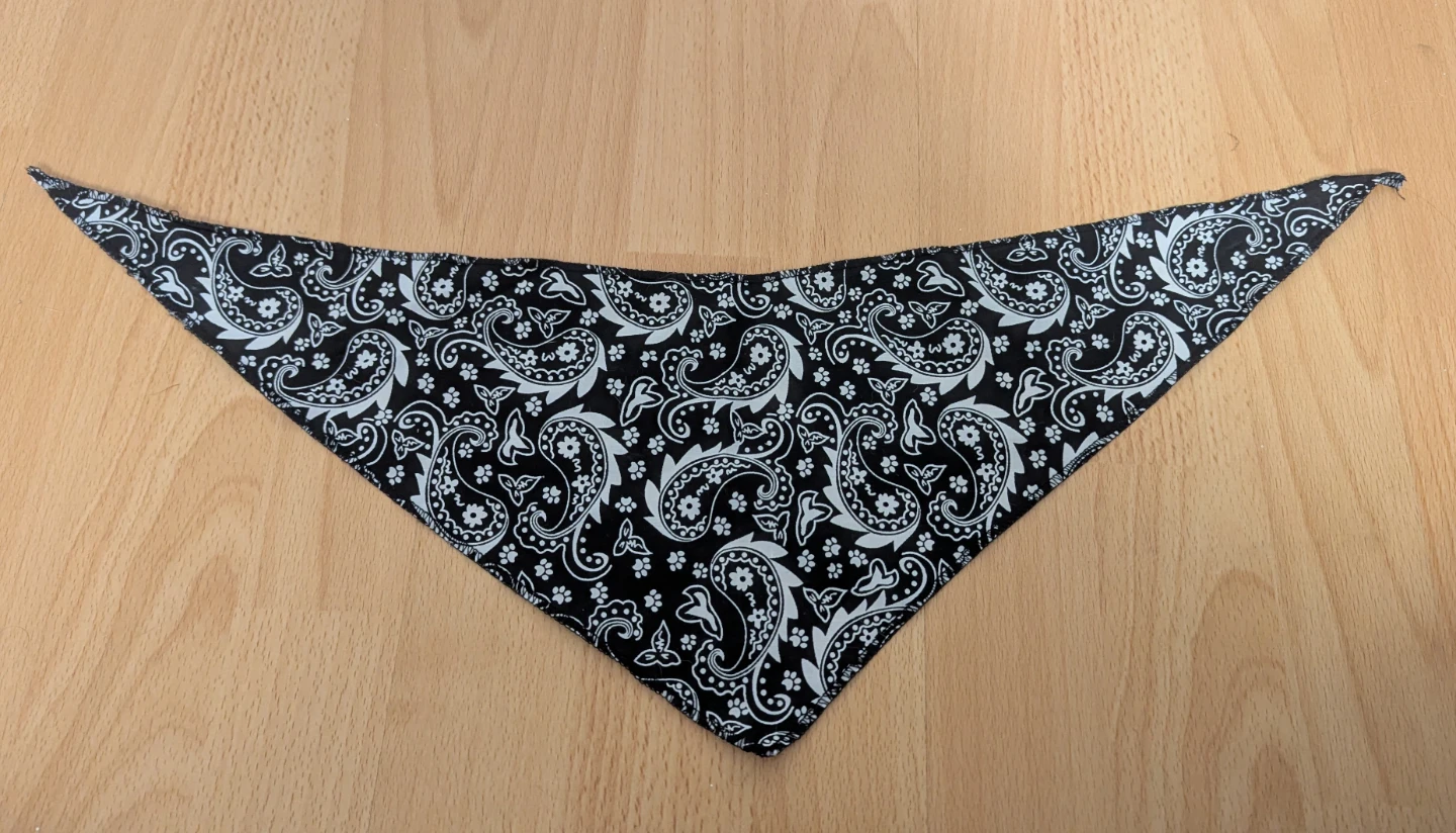 Brand New Black & White Paisley Dog Bandana