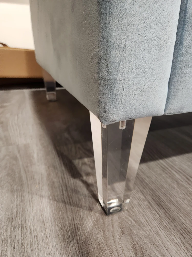 Light blue sofa with clear legs - photo 3