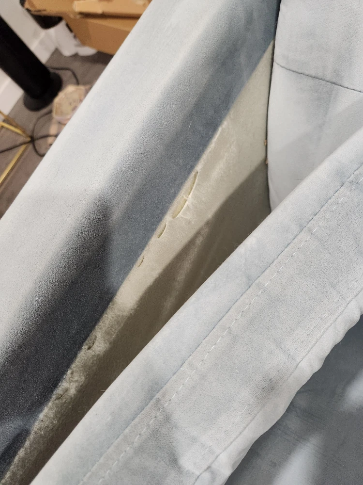 Light blue sofa with clear legs - photo 4