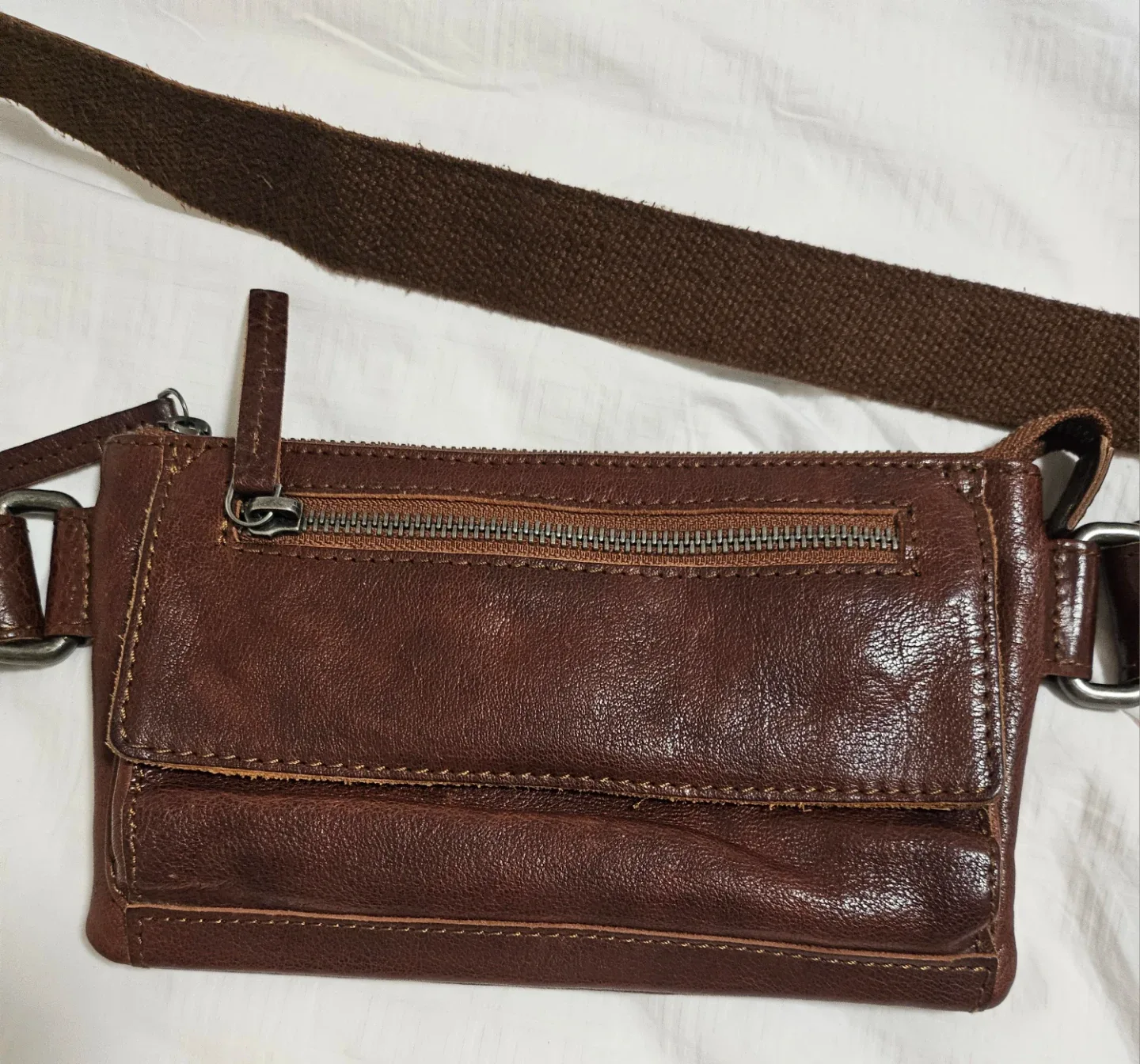 Spikes & Sparrow Brown Leather Belt Bag image indicator(2)