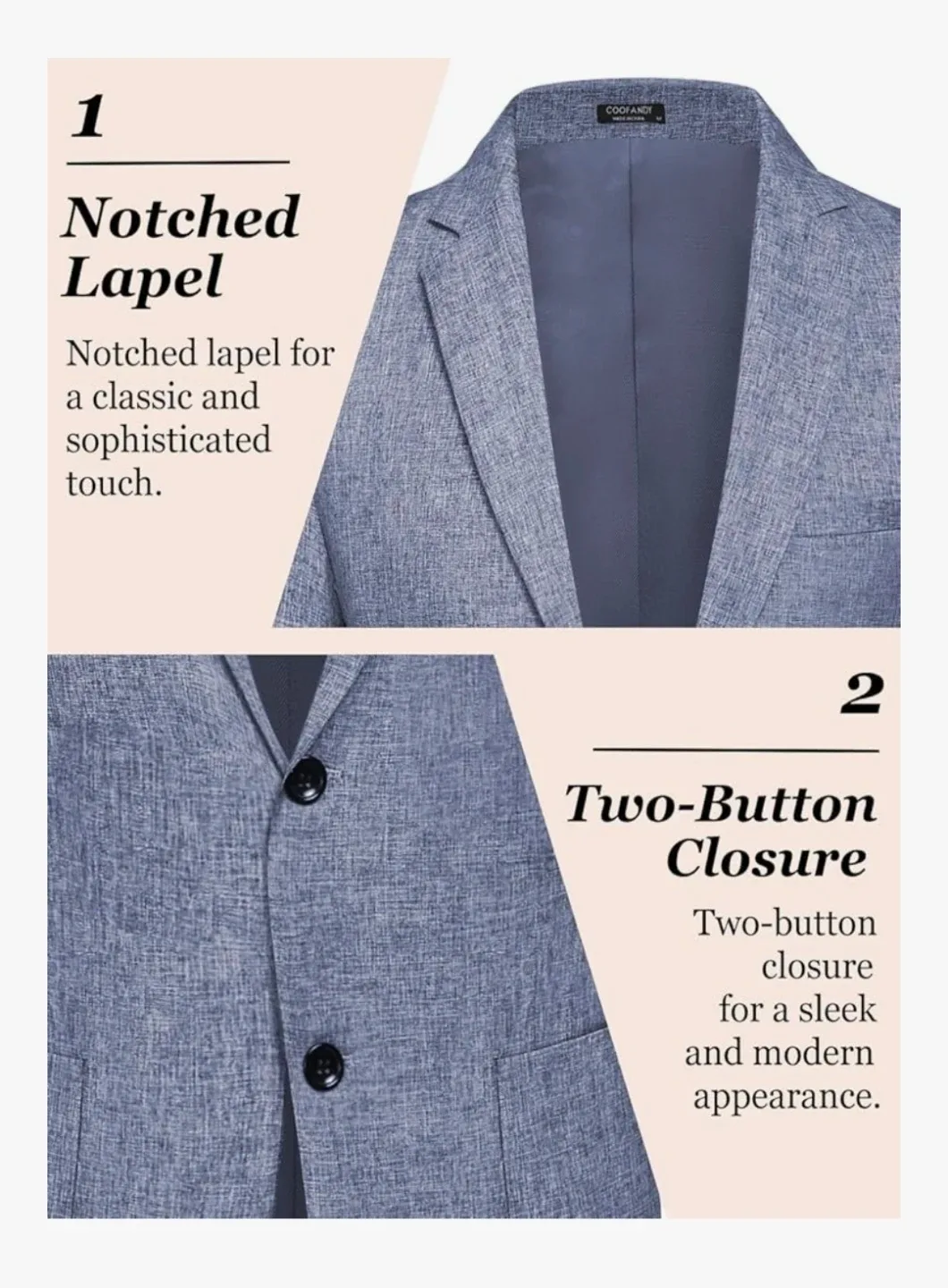 Brand New COOFANDY Men Casual Sports Coat Lightweight Blazer image indicator(4)