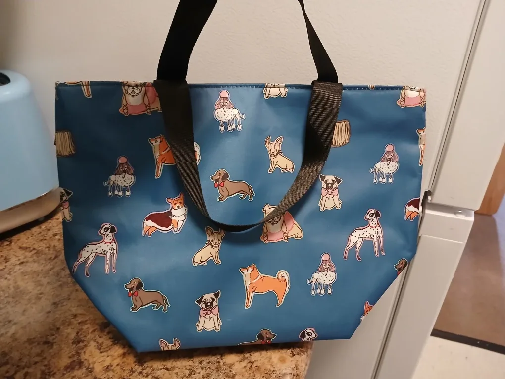 Dog Print Insulated Lunch Tote Bag