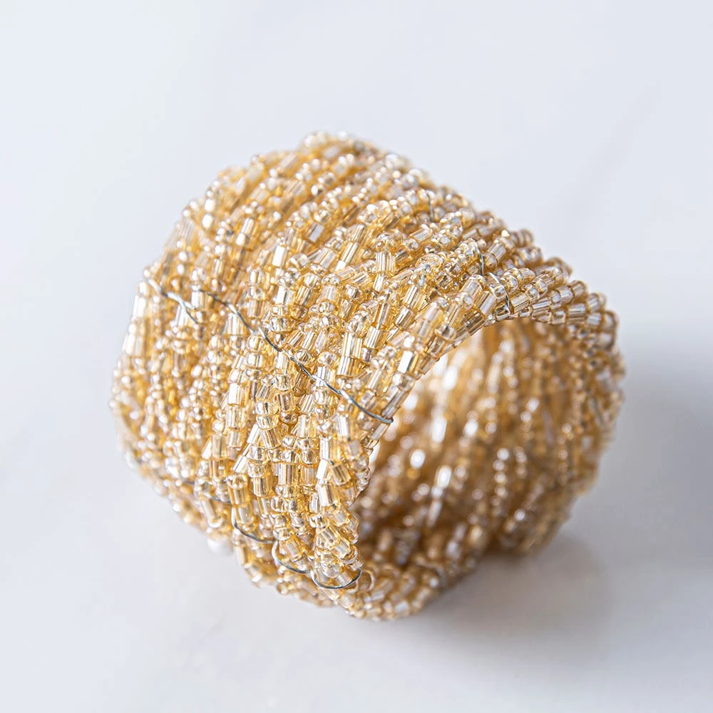 Brand New Glitz Beaded Coaster (12) and Napkin Ring (12) Set! - photo 4