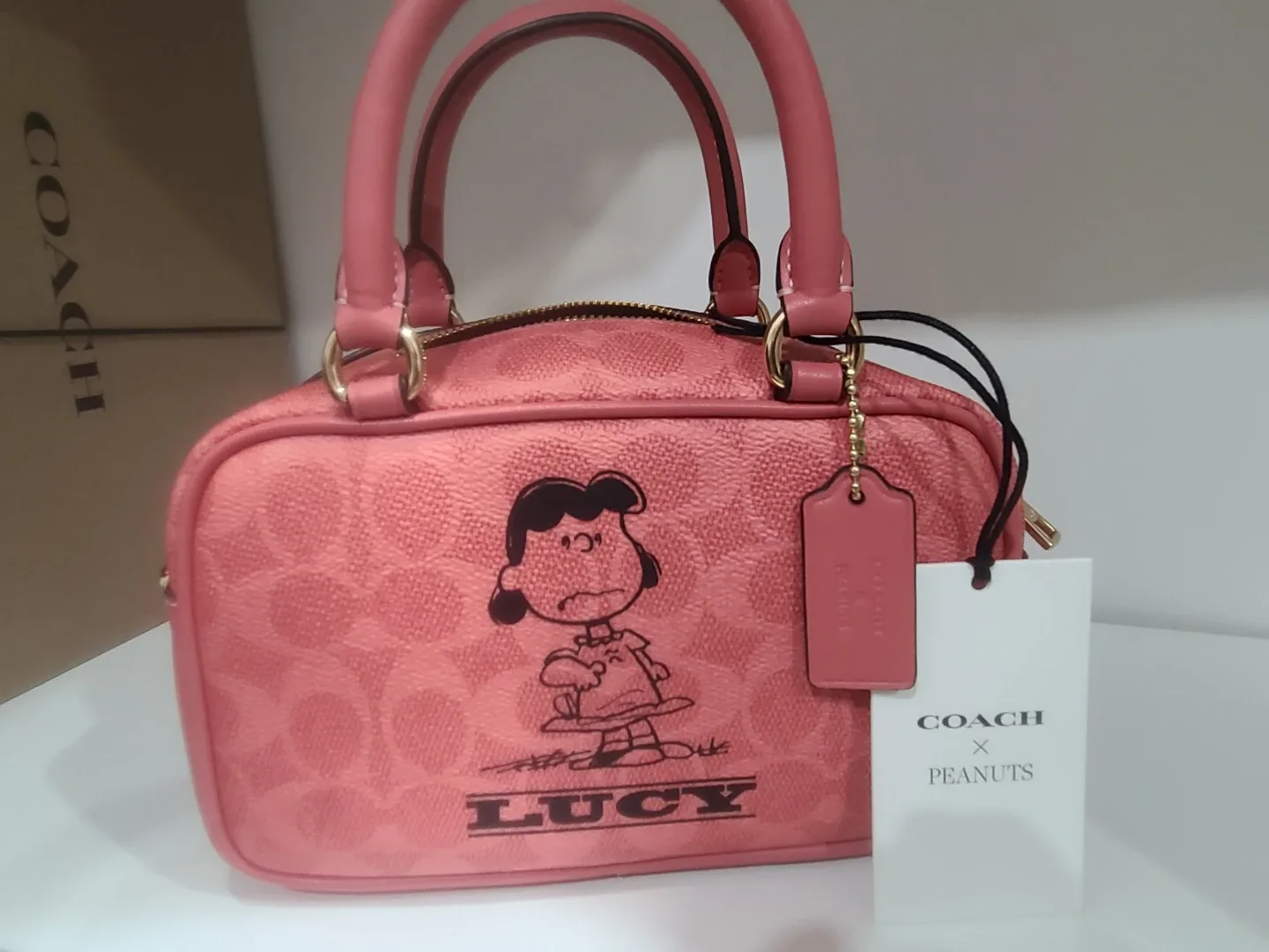 Coach x Peanuts Lucy Printed Satchel.Crossbody Bag thumbnail