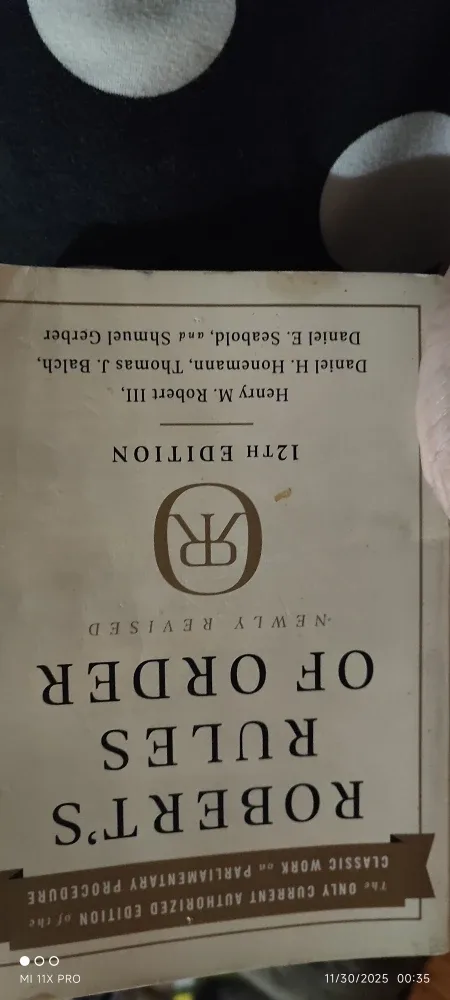 Robert's Rules of Order Newly Revised 12th Edition