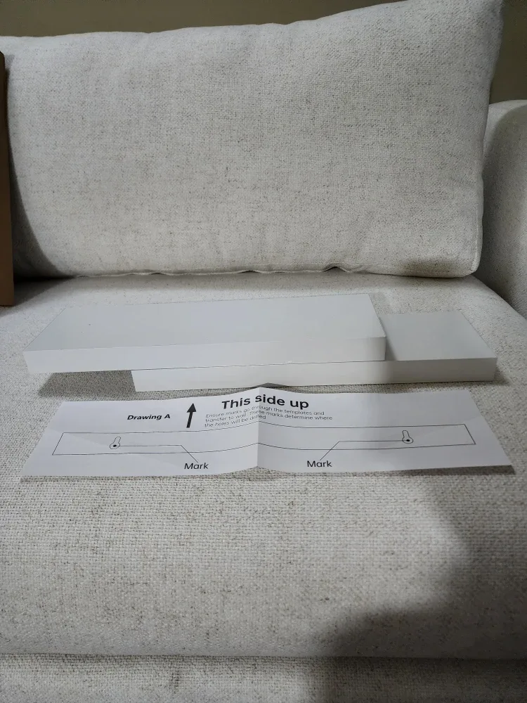 BOSWILLON Floating Shelf Set - White, New