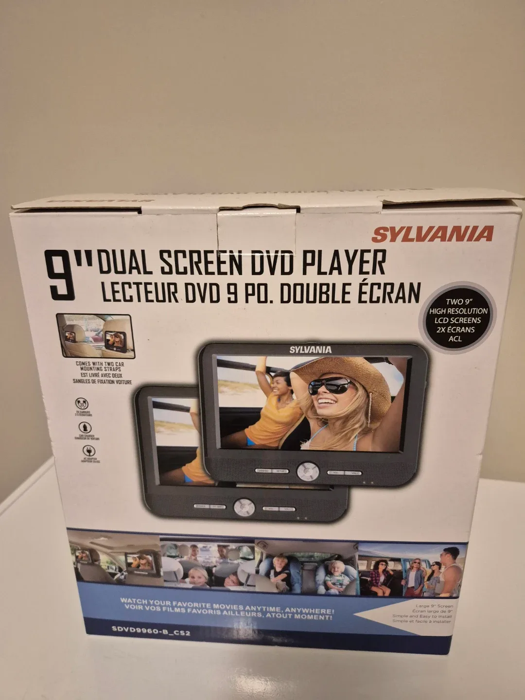 Sylvania 9" Dual Screen DVD Player - Like New!