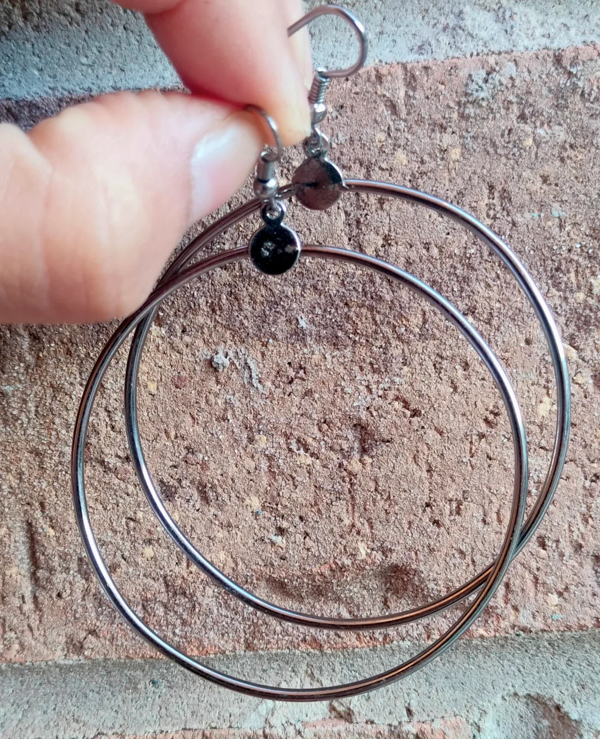 Silver Hoop and Geometric Earrings image indicator(3)