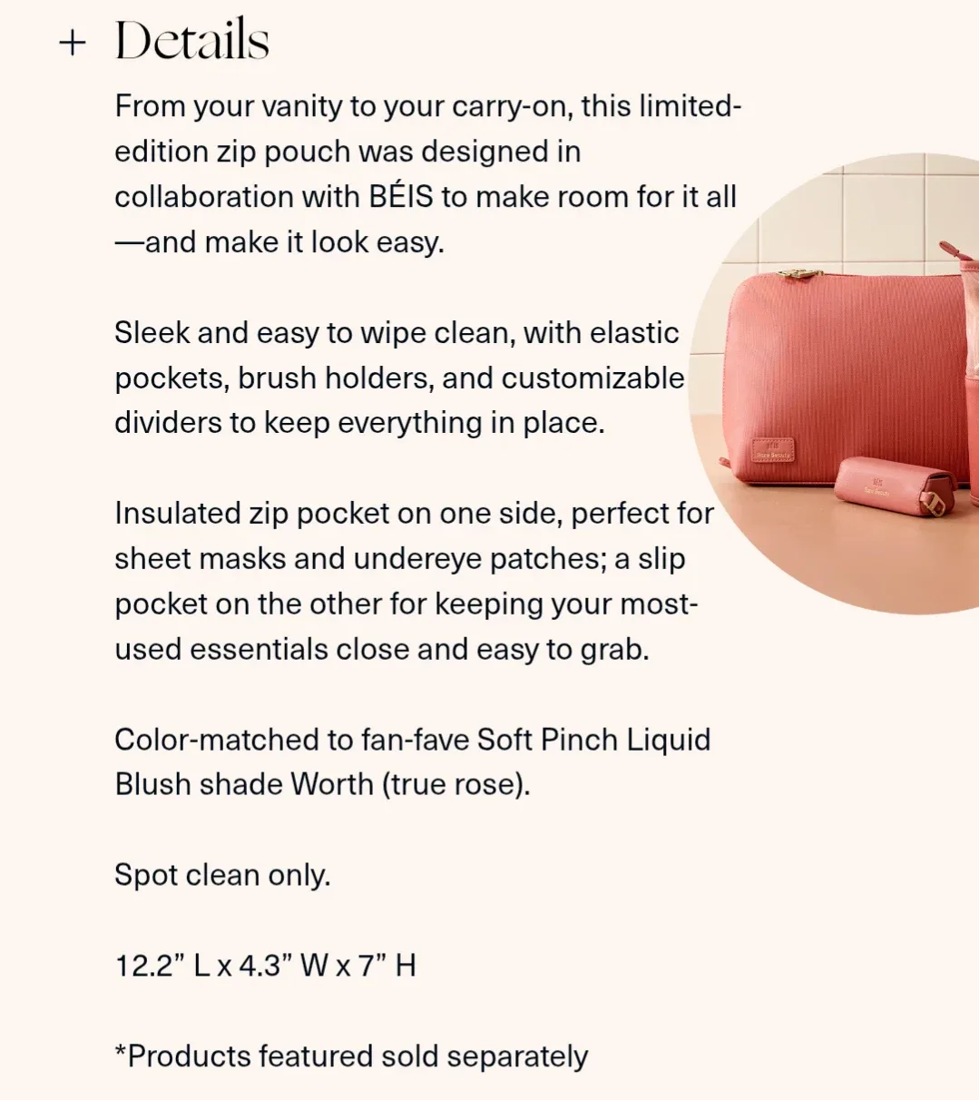 New BEIS Rare Beauty Cosmetic Pouch limited edition image indicator(4)