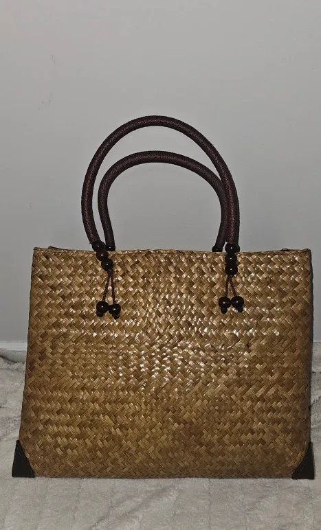 Woven Straw Tote Bag image indicator(4)