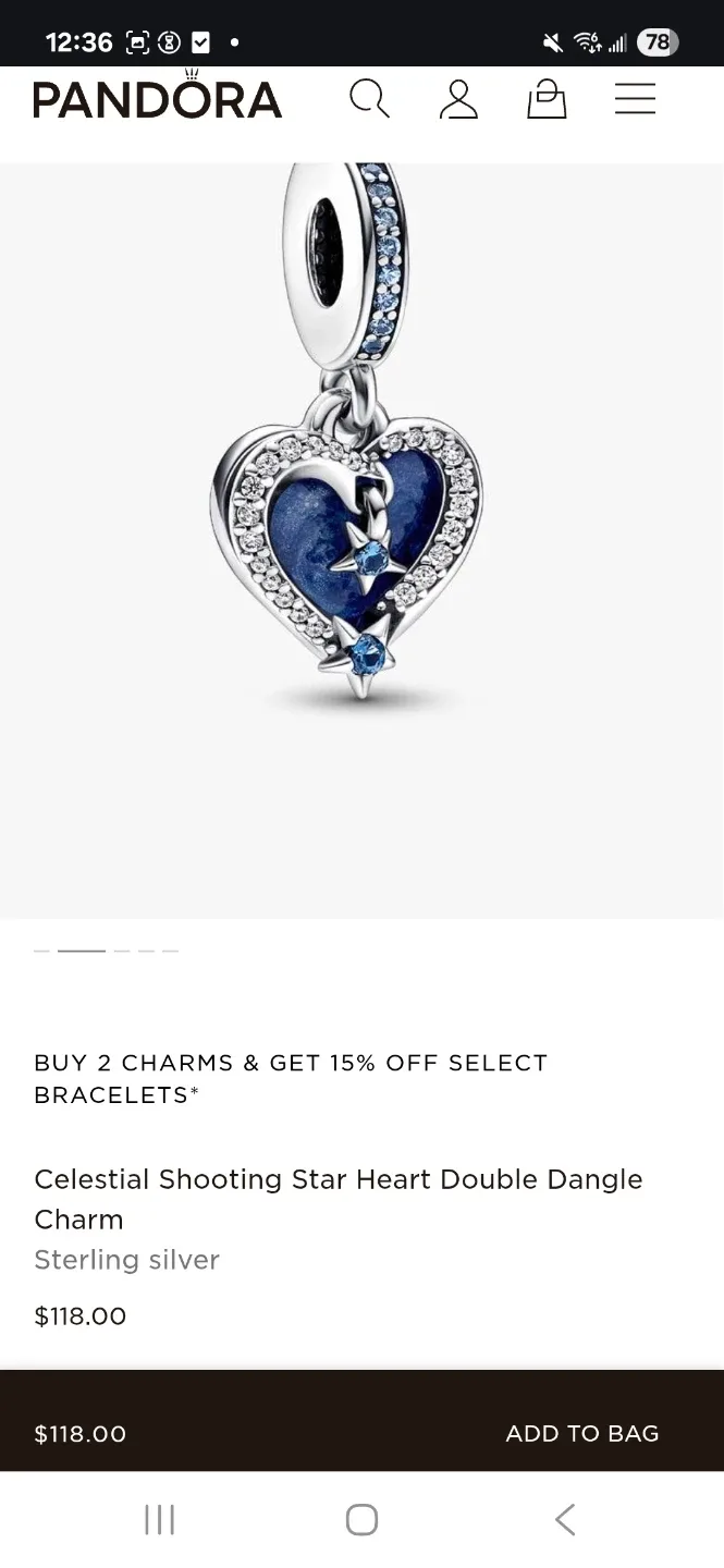 Pandora celestial shooting star dangle charm (New) image indicator(3)