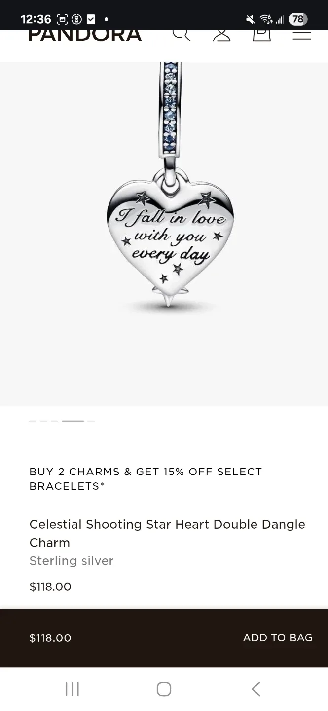 Pandora celestial shooting star dangle charm (New) image indicator(4)