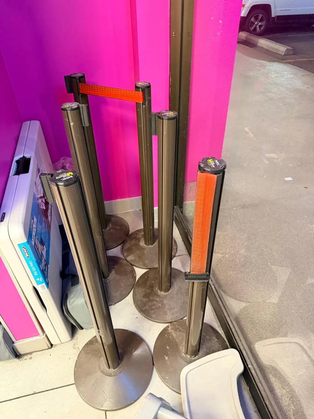 Chair, table, stanchions, canvas paintings image indicator(5)