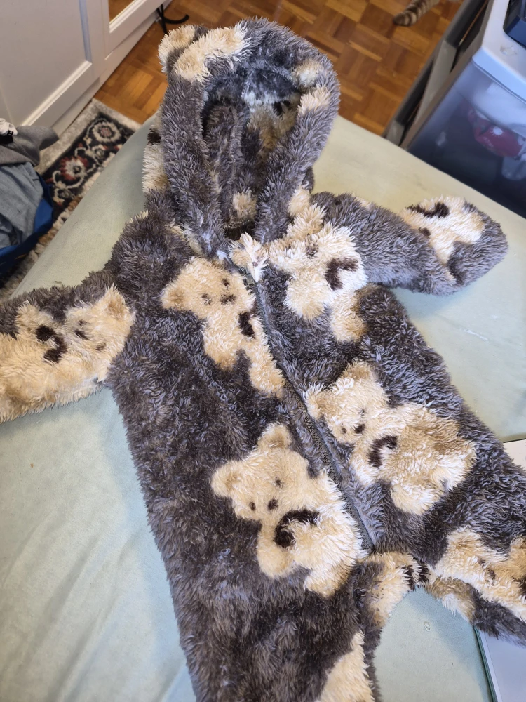 Cute Bear Print Baby Onesie