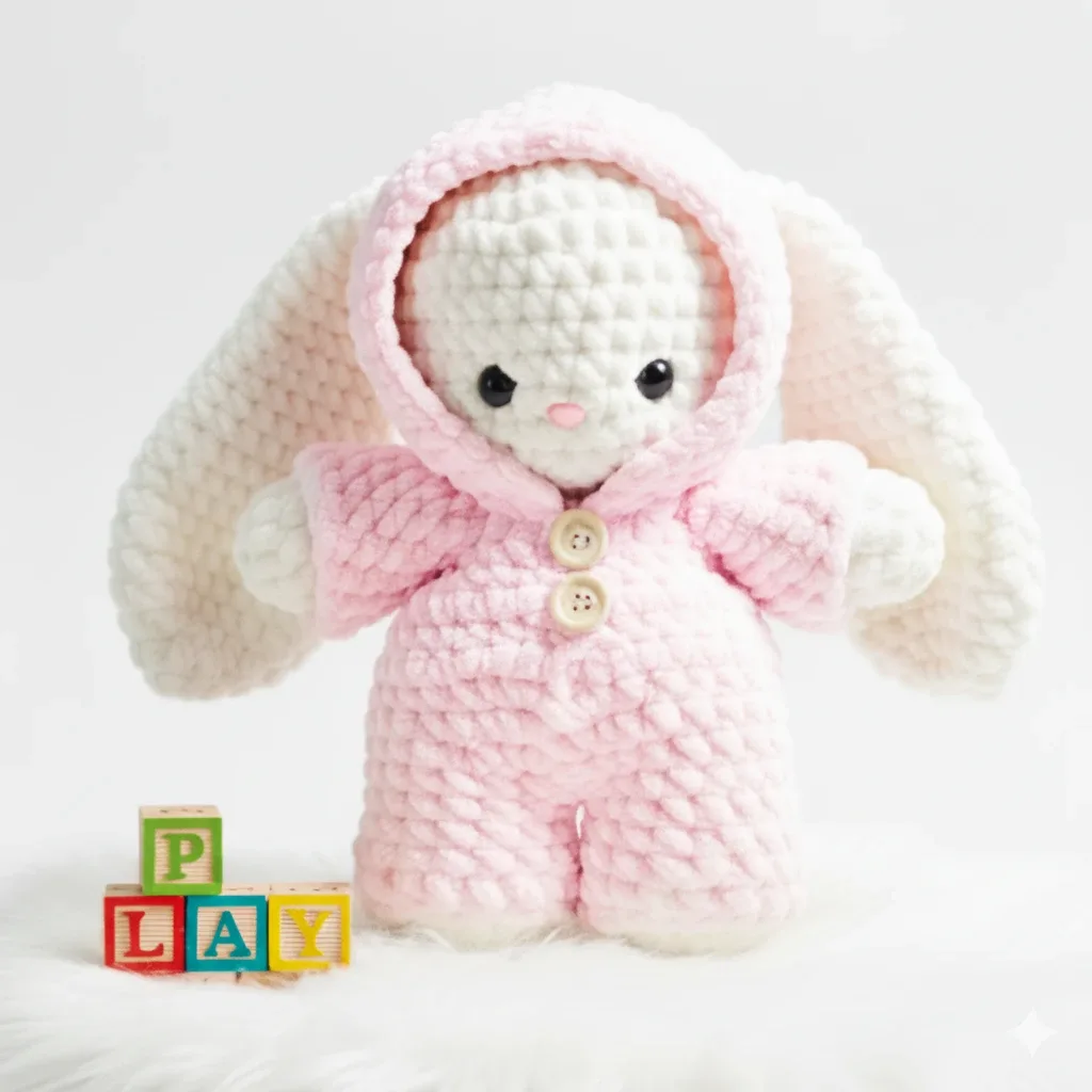 Handmade Crochet Bunny Plush - 11 Inches image indicator(2)