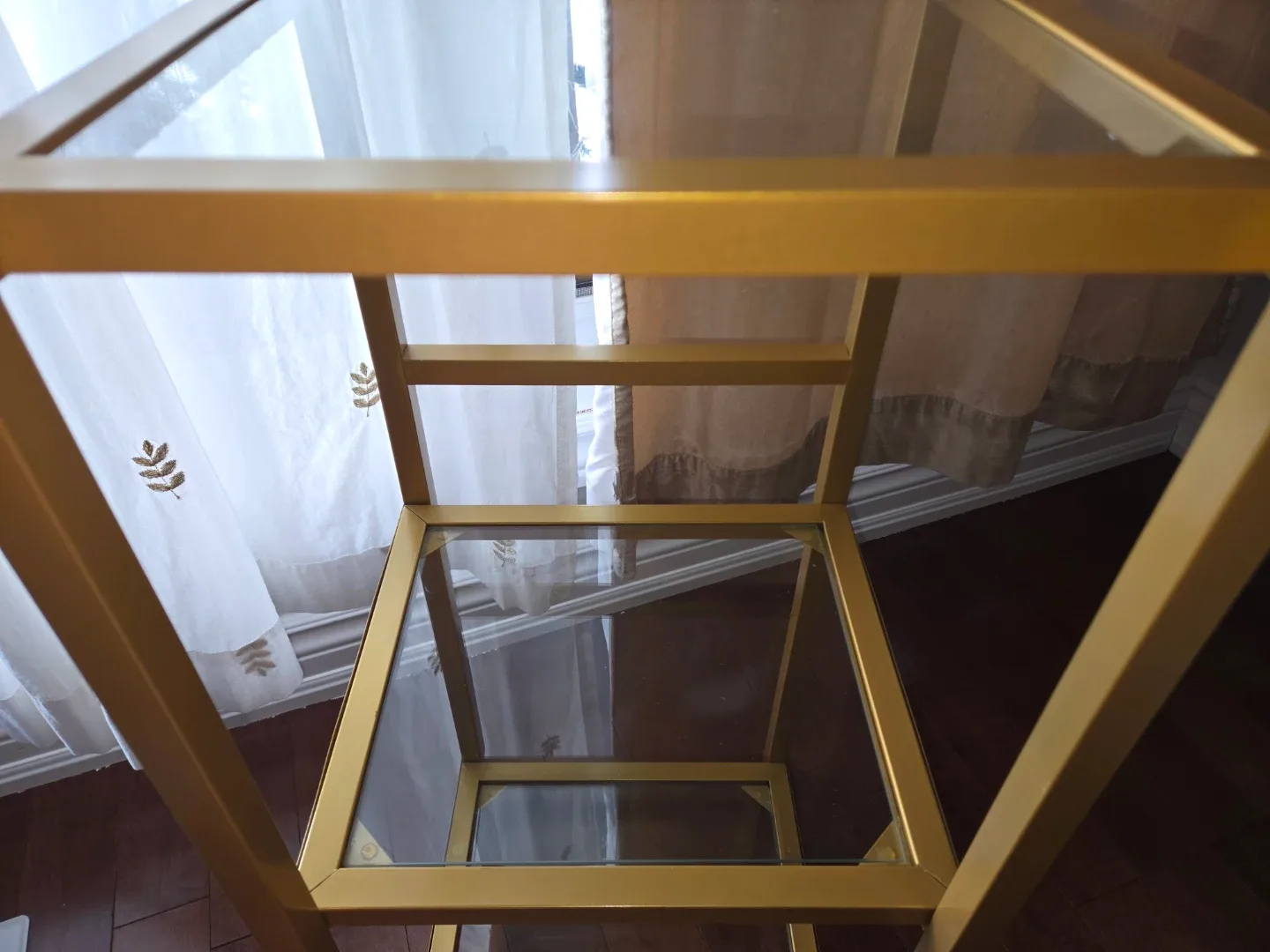 Gold Metal & Glass 3 tier Stand image indicator(2)