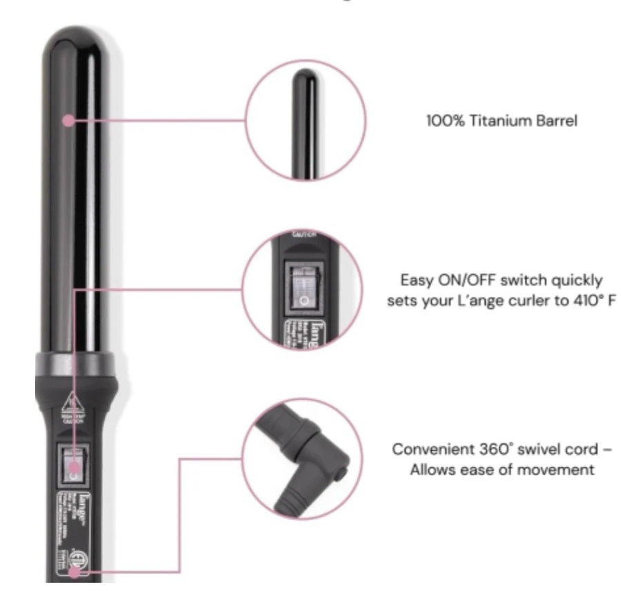 L'ange Ondulé 25mm Curling Wand - Black