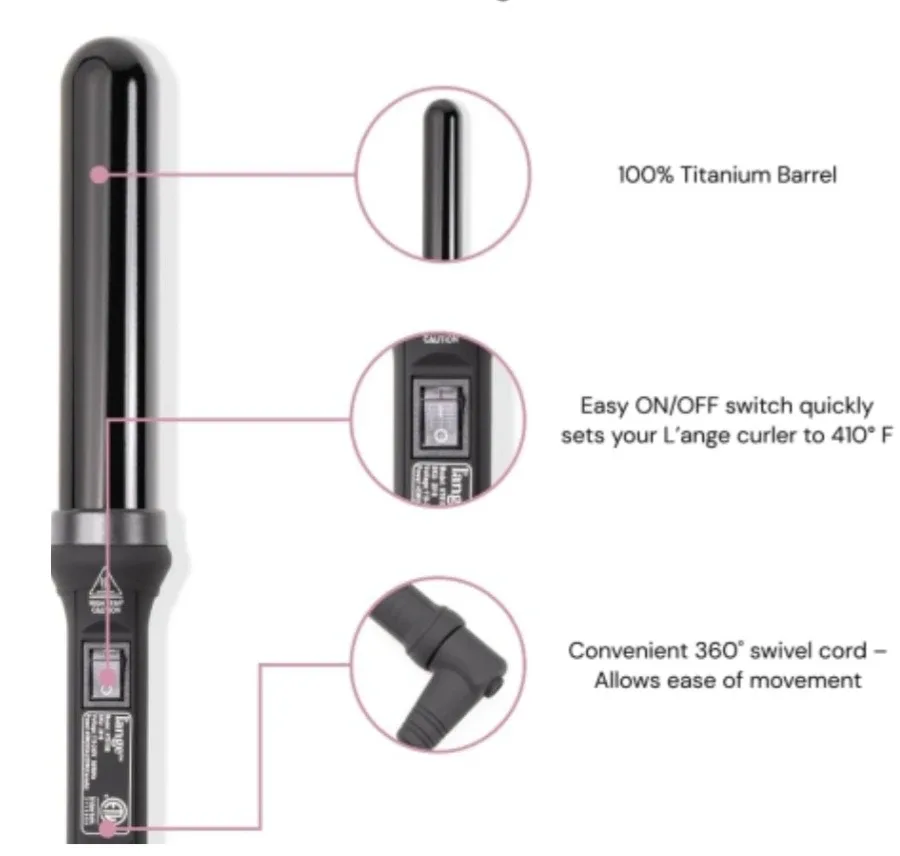 L'ange Ondulé 25mm Curling Wand - Black thumbnail